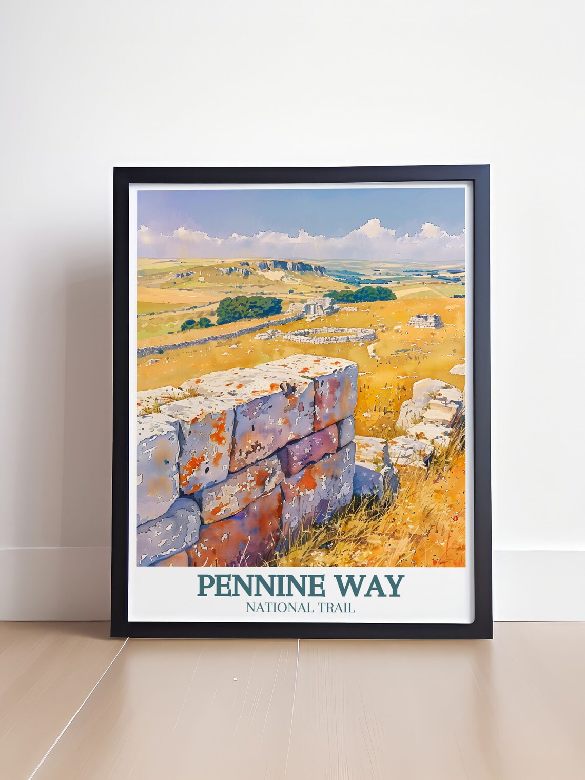 Pennine Way National Trail Ancient Stone Ruins Moorland Hiking Poster Art - Image 4