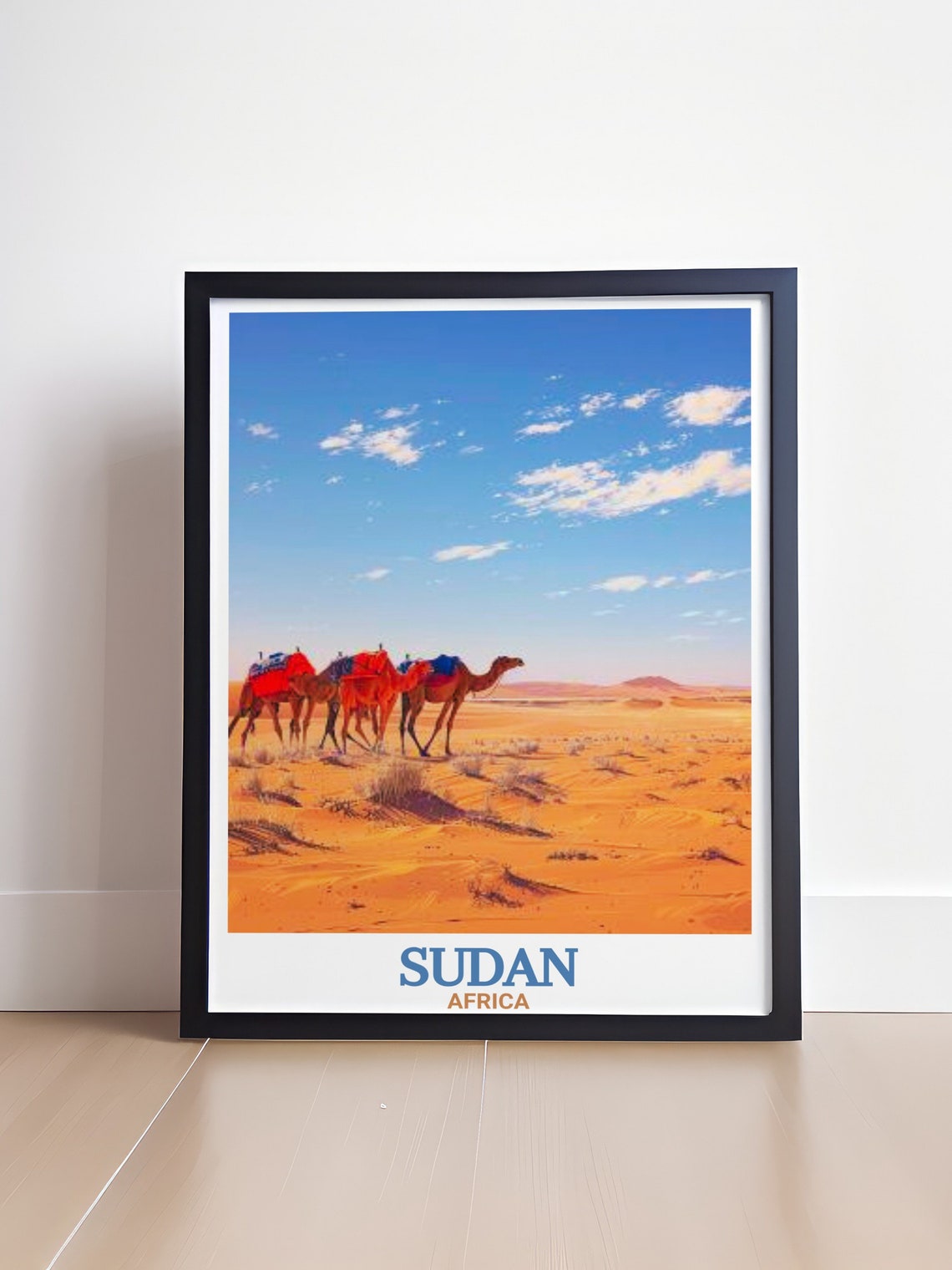 Sudan Africa Bayuda Desert Camel Caravan Dunes Travel Poster - Image 4