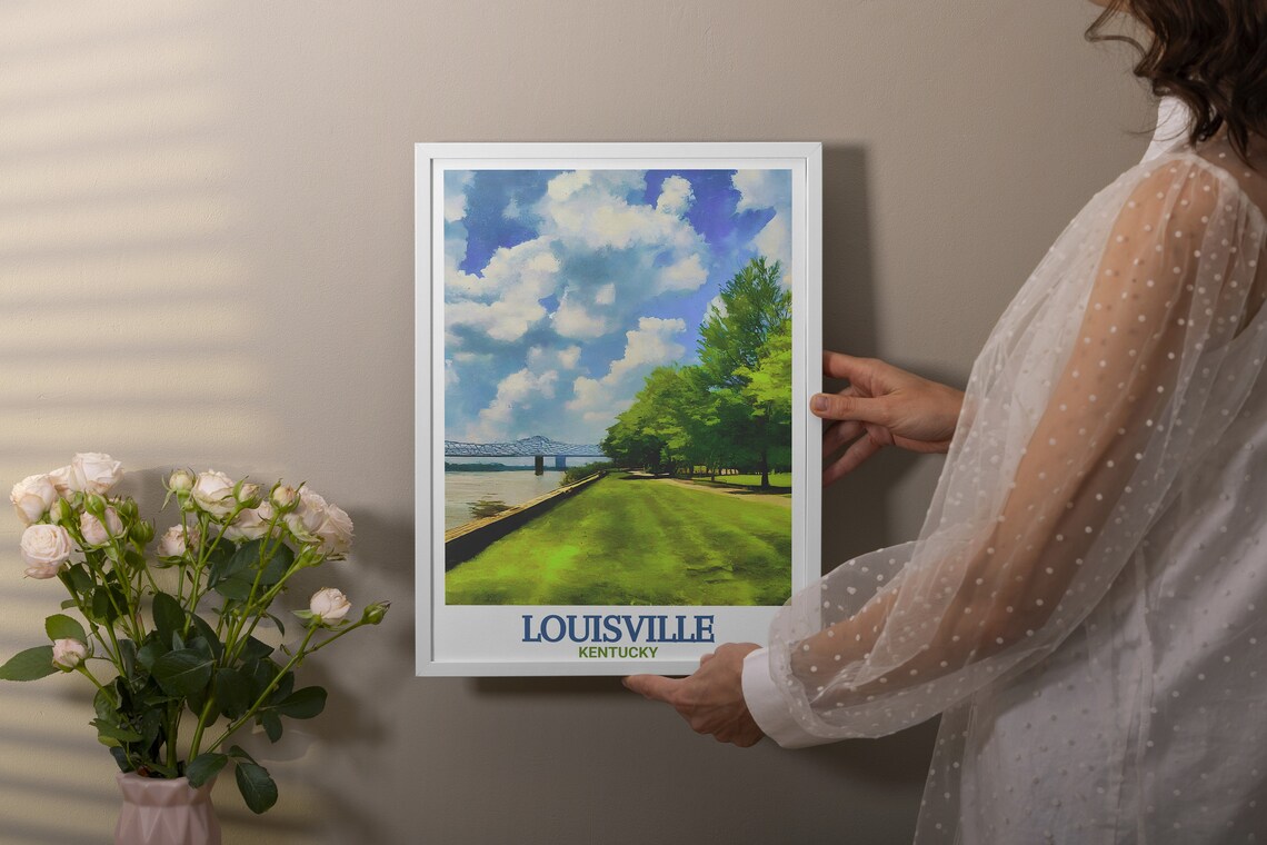 Louisville Waterfront Park With the Big Four Bridge Travel Poster - Image 3