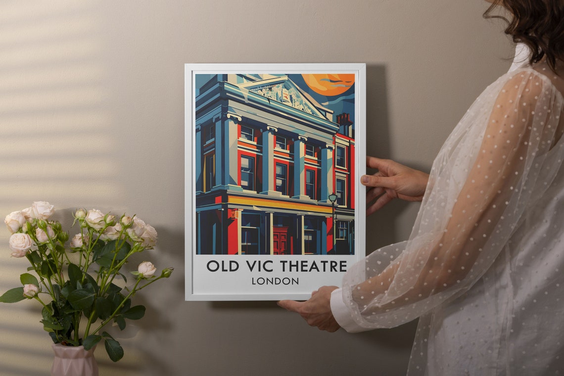 The Old Vic Theatre Wall Art Exterior Travel Poster The Old Vic And National Theatre Exteriors Art National Theatre Art Print - Image 3