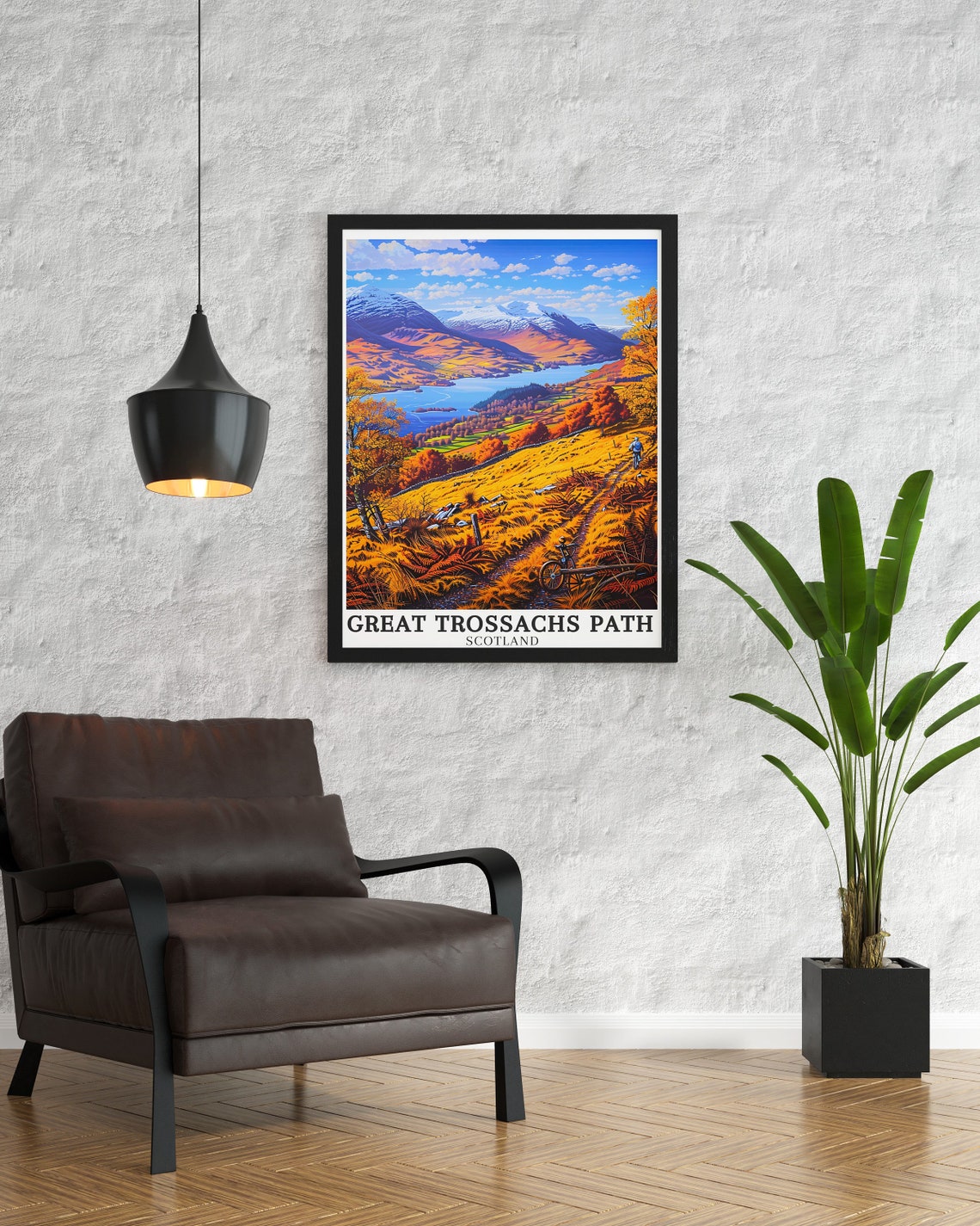 Great Trossachs Path Scotland Autumn Cycling Loch Katrine Poster - Image 2