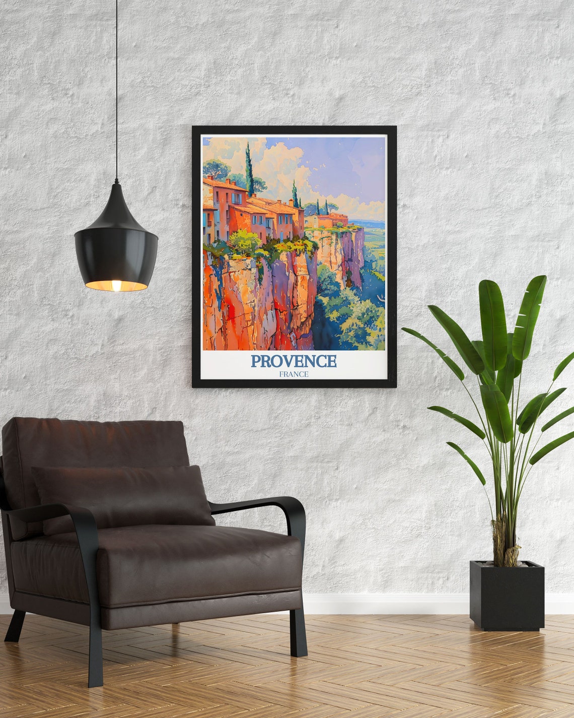 Roussillon Ochre Cliffs and Hill Village of Provence France Poster - Image 3