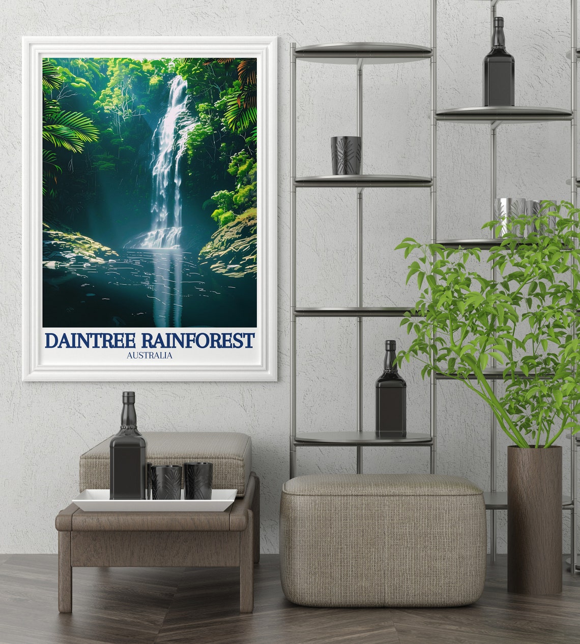 Daintree Rainforest Australia Waterfall Travel Scenery Poster - Image 2