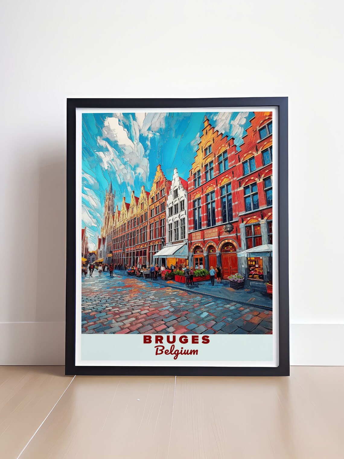 Bruges Grote Markt Old Town Street Scene Belgium Travel Poster - Image 4
