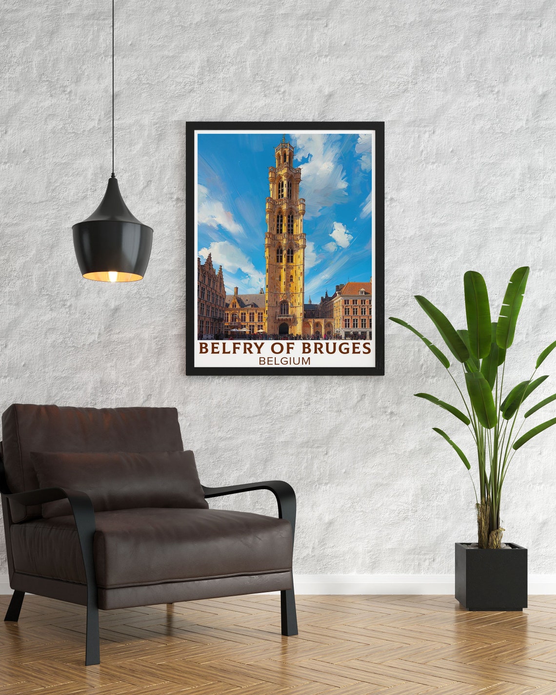 Historic Belfry of Bruges Medieval Bell Tower Belgium Poster - Image 2