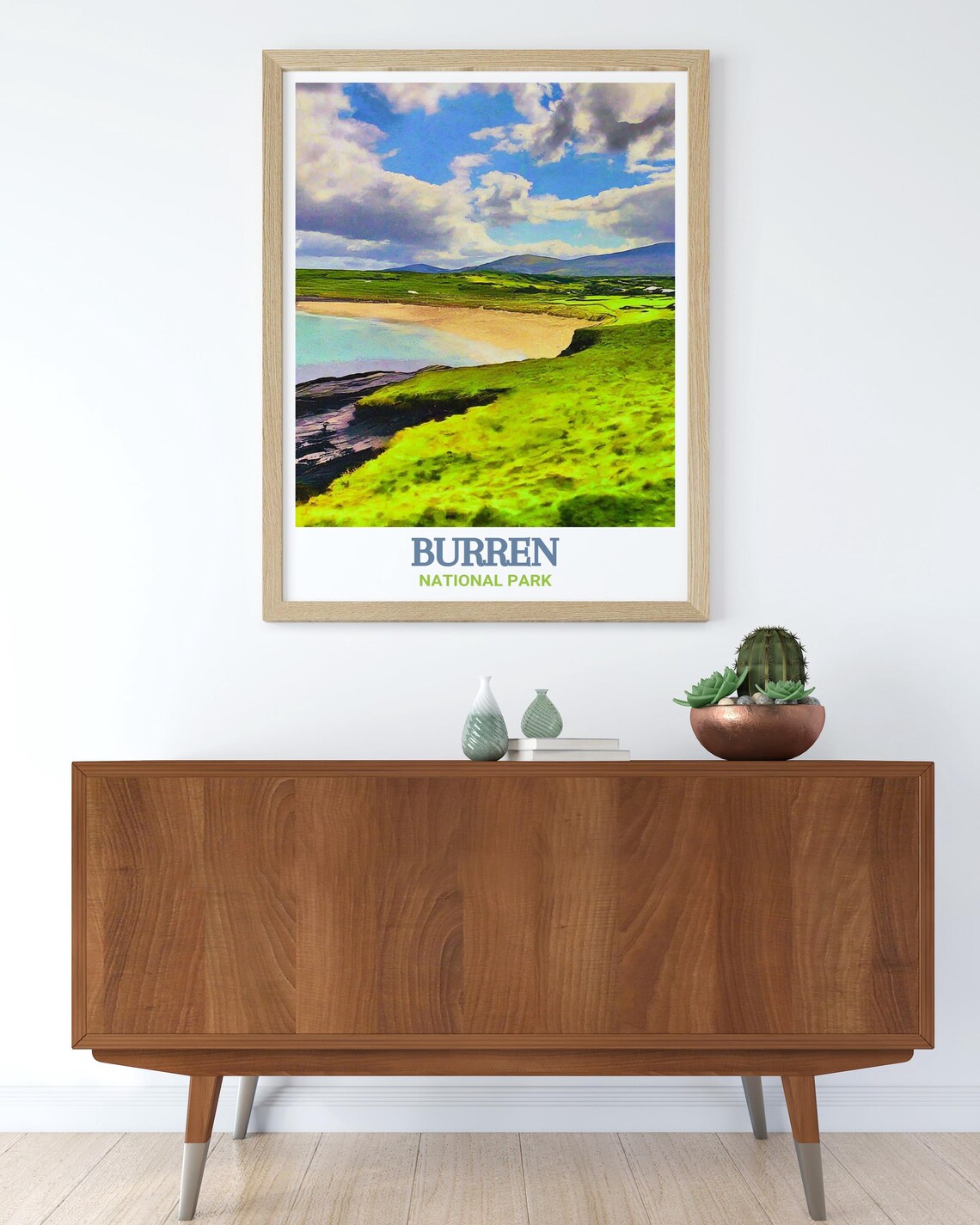 Burren National Park Ireland Green Cliffs Beach Travel Poster - Image 2