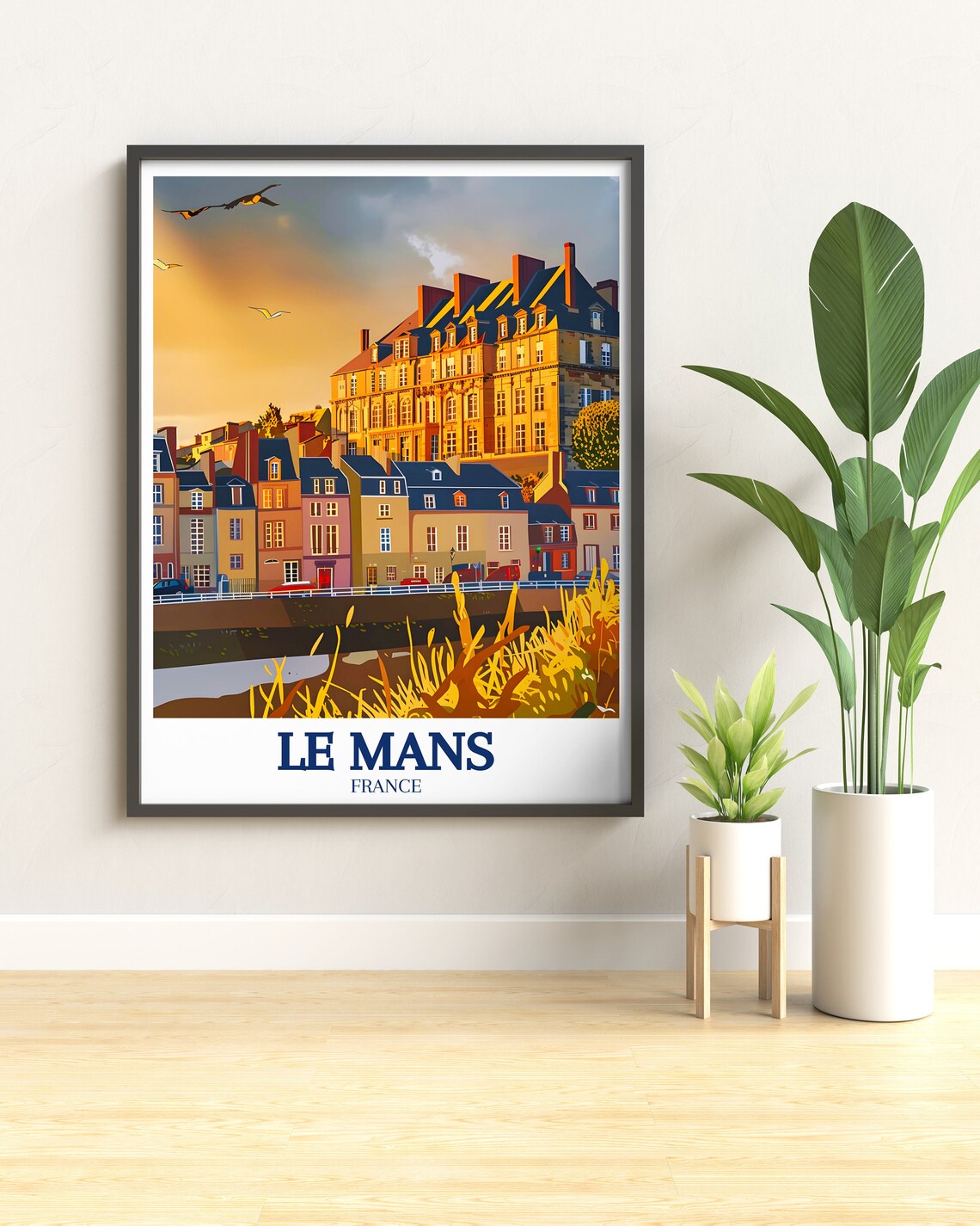 Le Mans Old Town Sunset Riverfront Historic French City Poster - Image 2