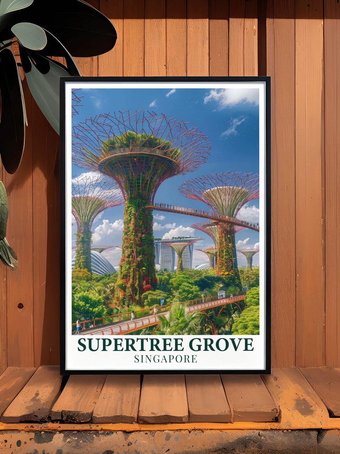 Supertree Grove Singapore Daytime Skyway Gardens Travel Poster - Image 3