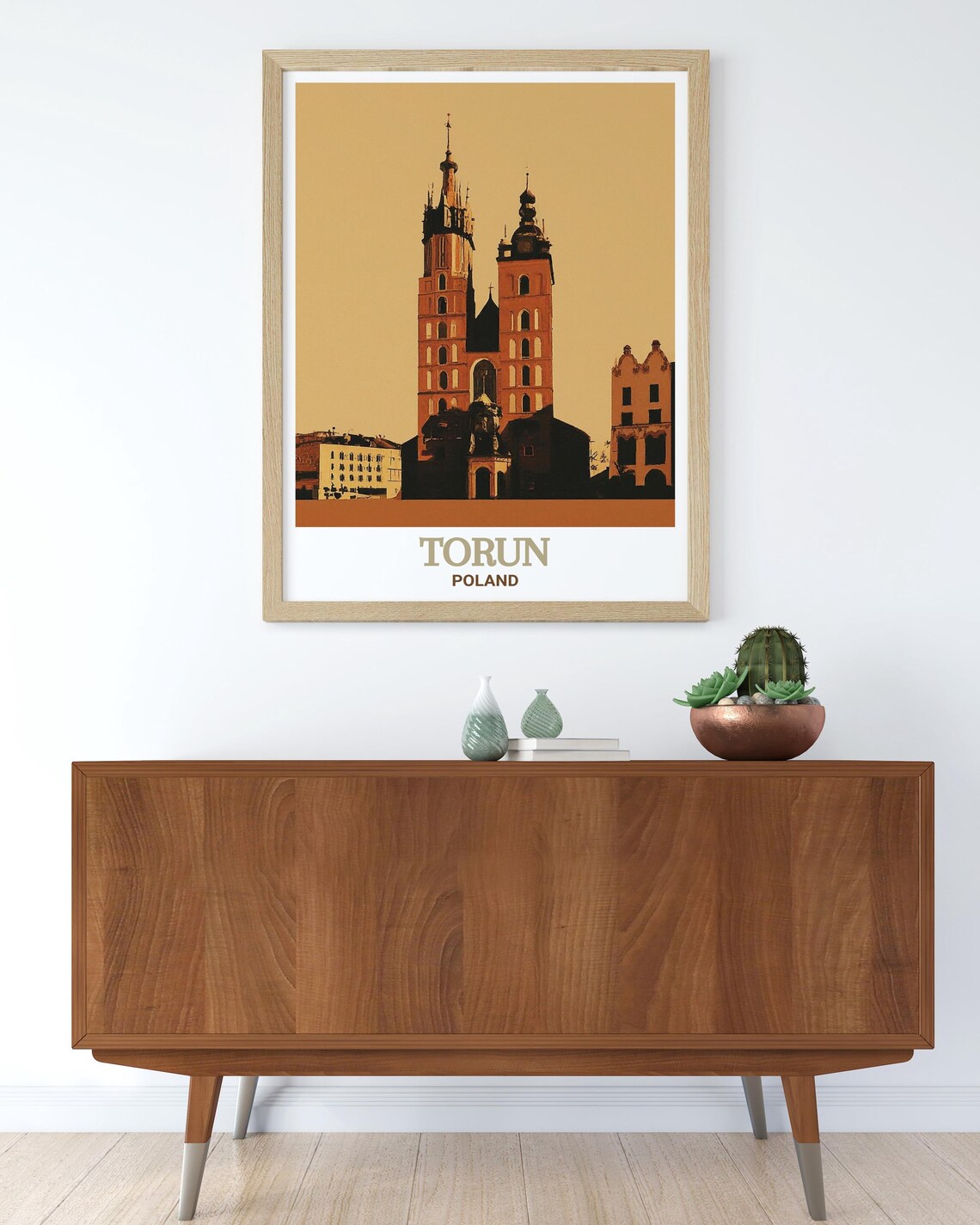 Torun Poland Golden Hour Twin Church Towers Art Travel Poster - Image 3
