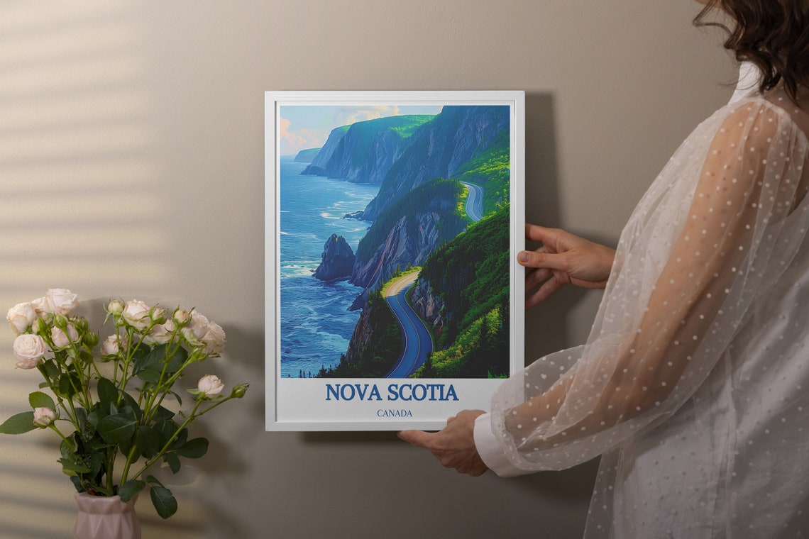 Nova Scotia Canada Cabot Trail Winding Coastal Road Cliffs Poster - Image 2
