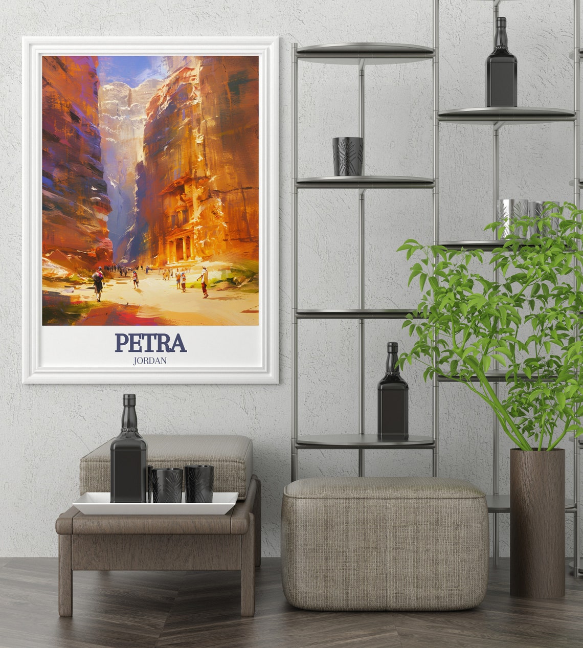 Petra Jordan Ancient Treasury Facade in the Sunlit Siq Canyon Poster - Image 3