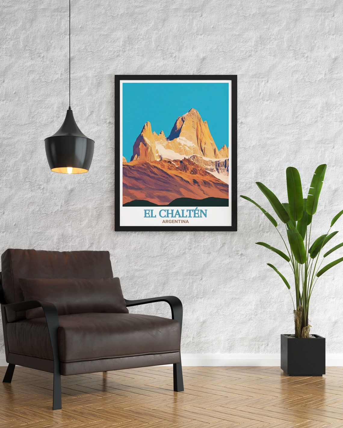 El Chalten Argentina Fitz Roy Sunset Alpenglow Mountain Peak Poster - Image 2