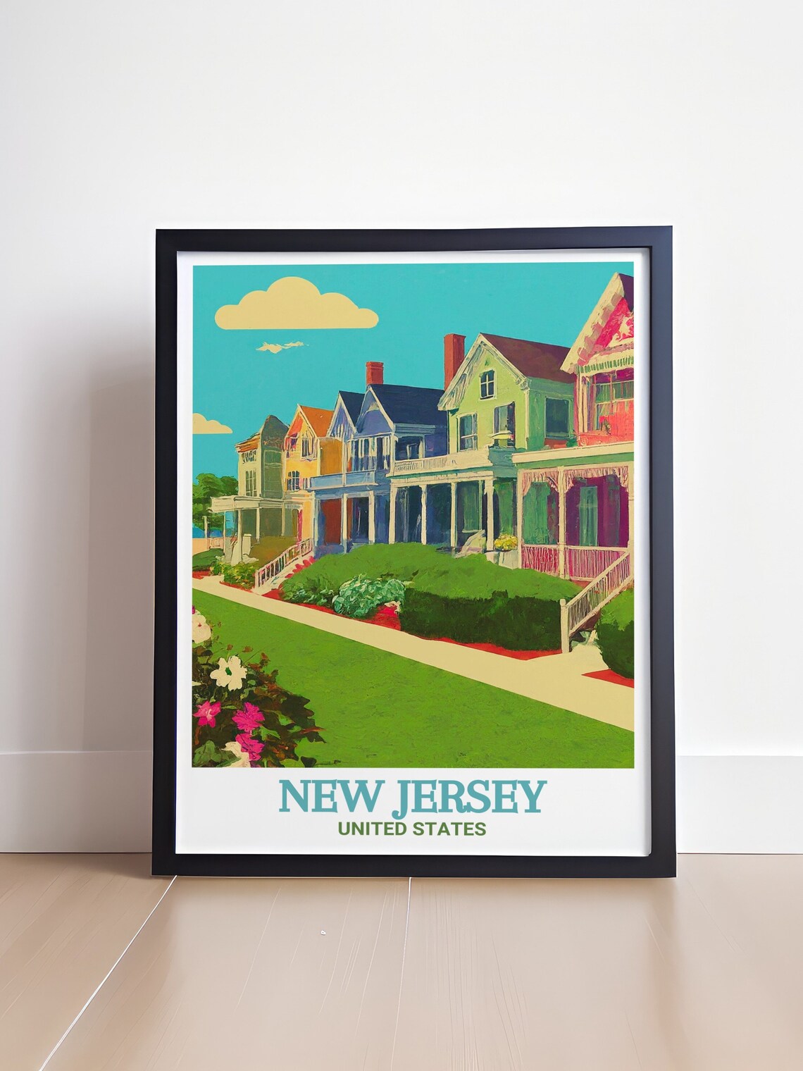 Cape May New Jersey Colorful Victorian Beach Houses Travel Poster - Image 4