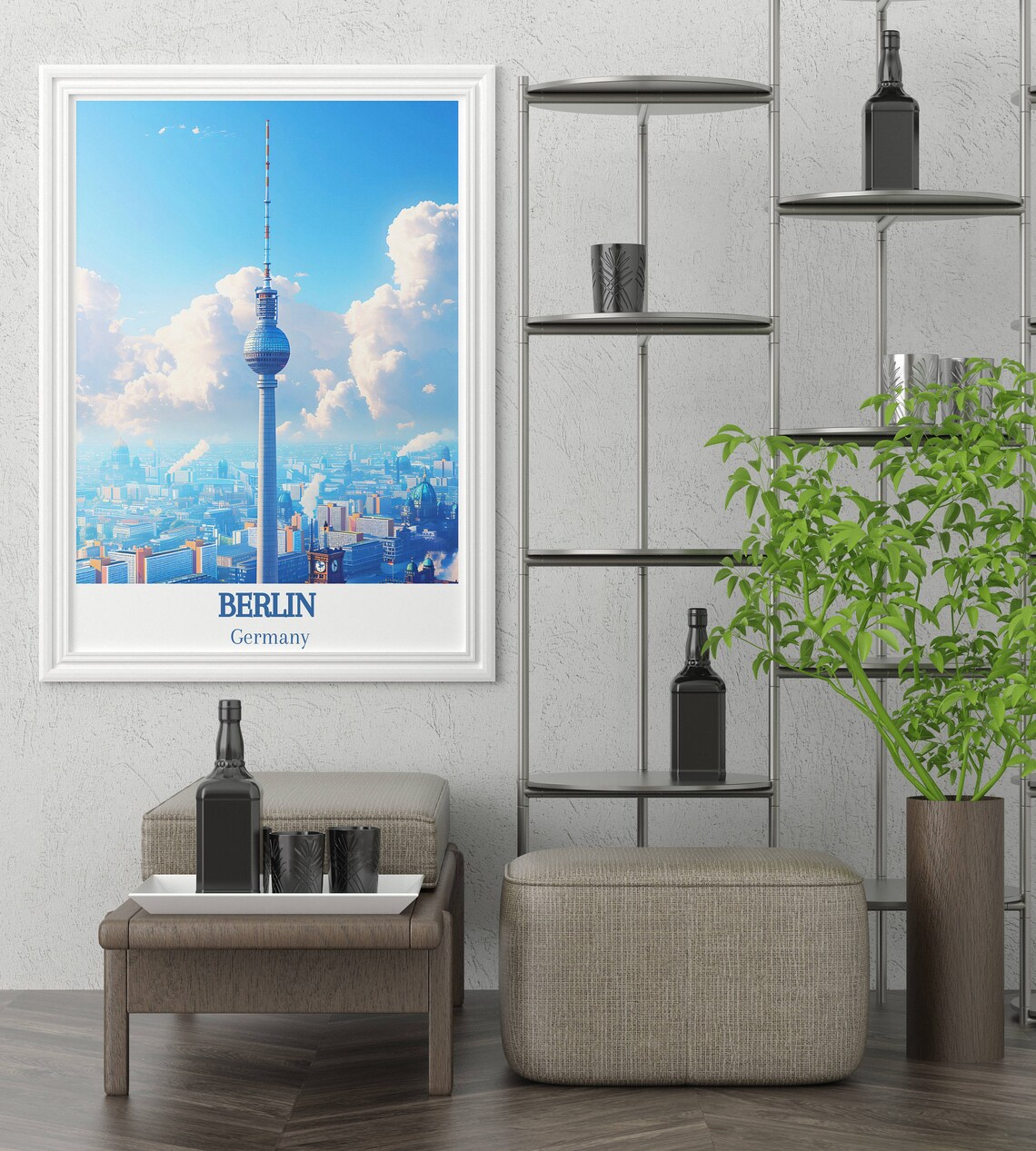 Berlin Germany Fernsehturm TV Tower Above City Skyline Poster - Image 3