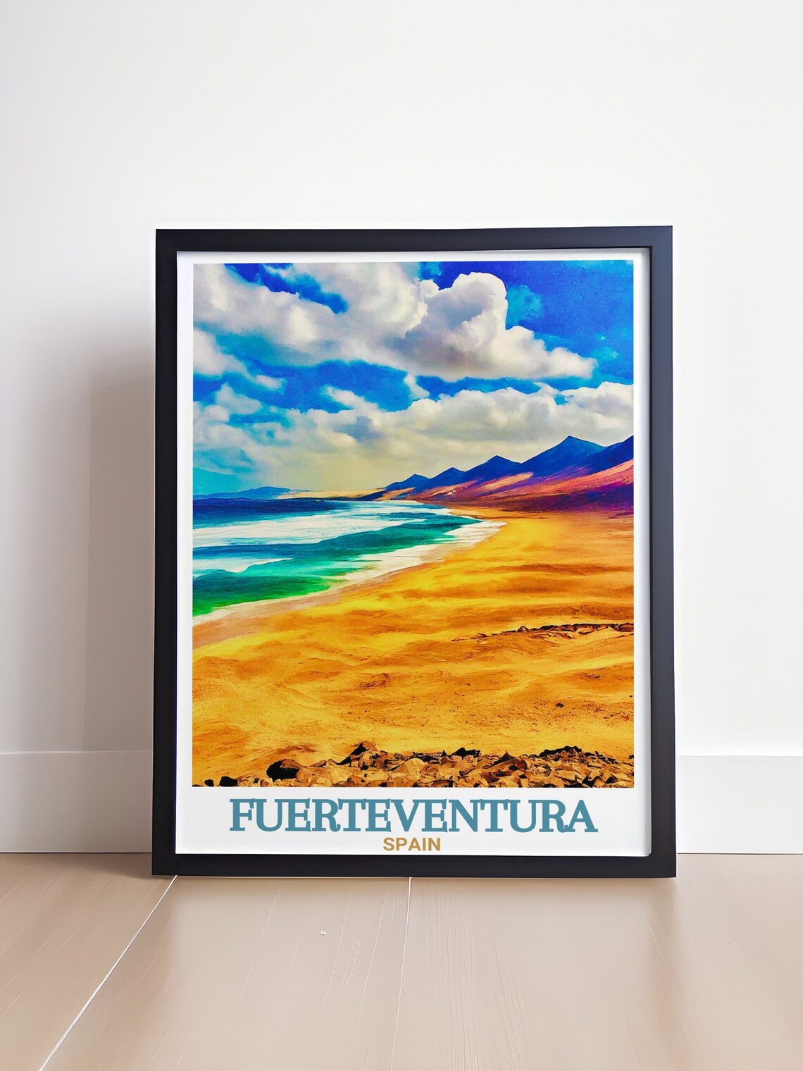 Fuerteventura Cofete Beach Golden Sand Turquoise Sea Spain Poster - Image 4