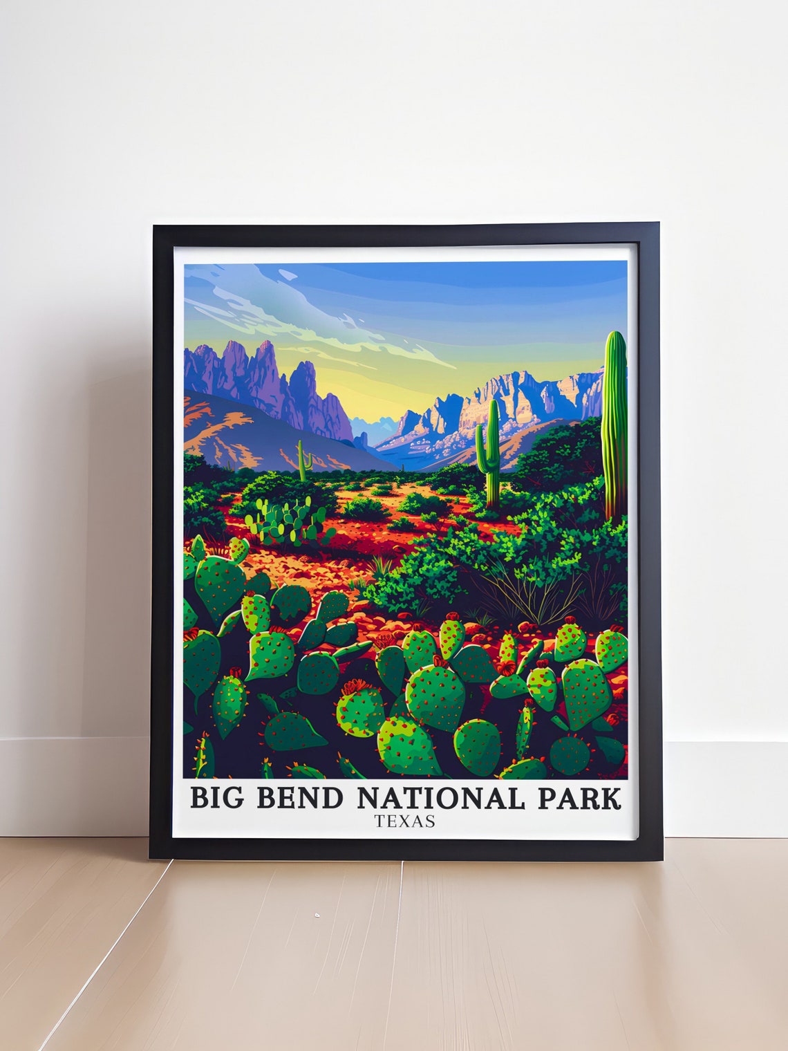 Big Bend National Park Prickly Pear Cactus Desert Texas Travel Poster - Image 4