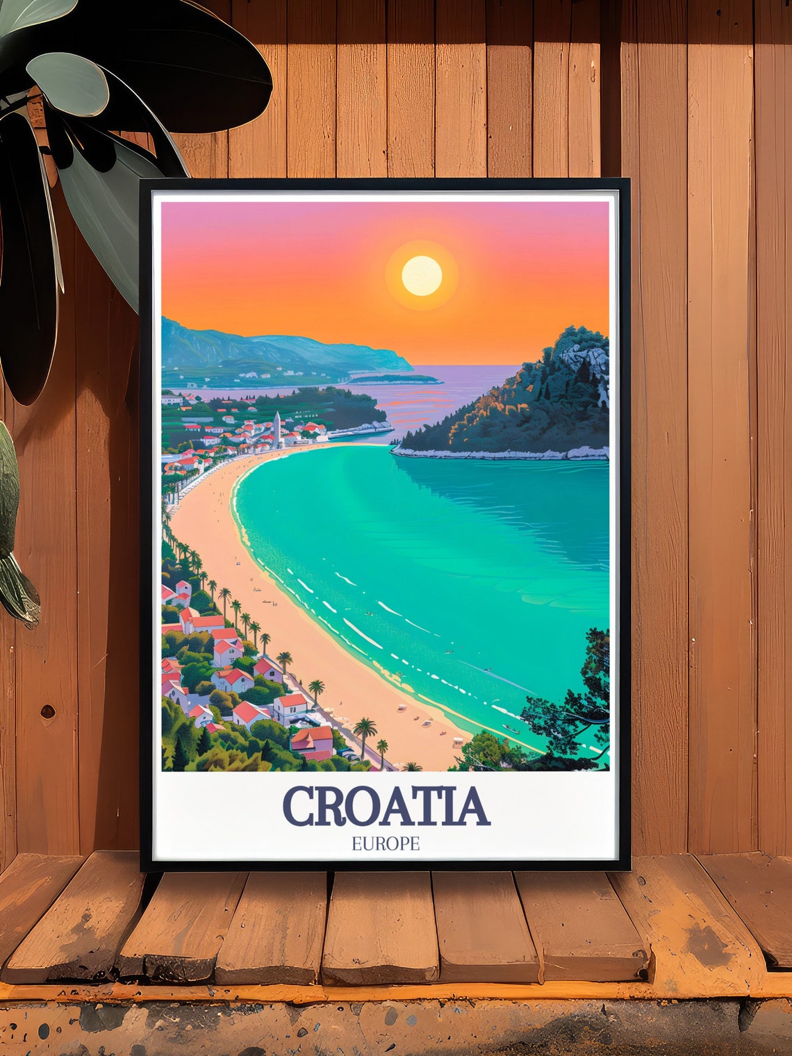Zlatni Rat Beach Croatia Golden Sunset Coastal Travel Poster - Image 2
