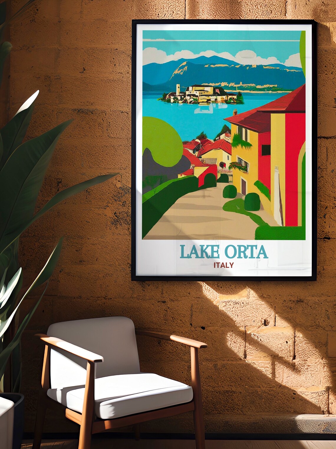 Lake Orta Colorful Village Lane Overlooking San Giulio Island Poster - Image 2