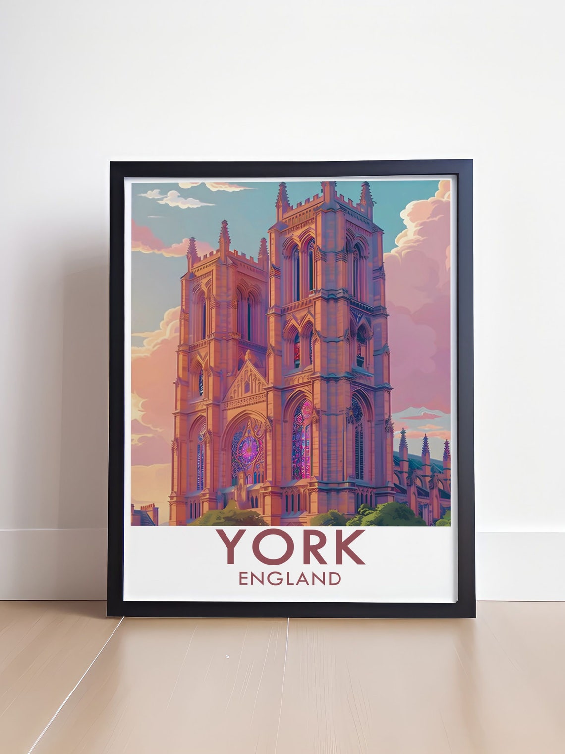 York England Historic York Minster Gothic Towers At Sunset Poster - Image 4