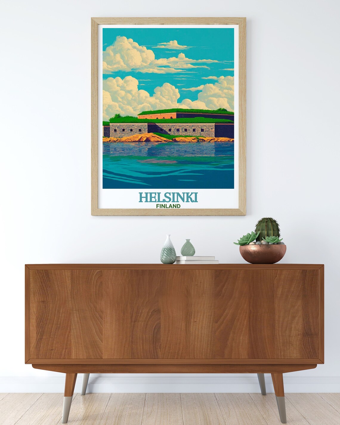 Suomenlinna Sea Fortress Helsinki Finland Vintage Travel Poster - Image 2