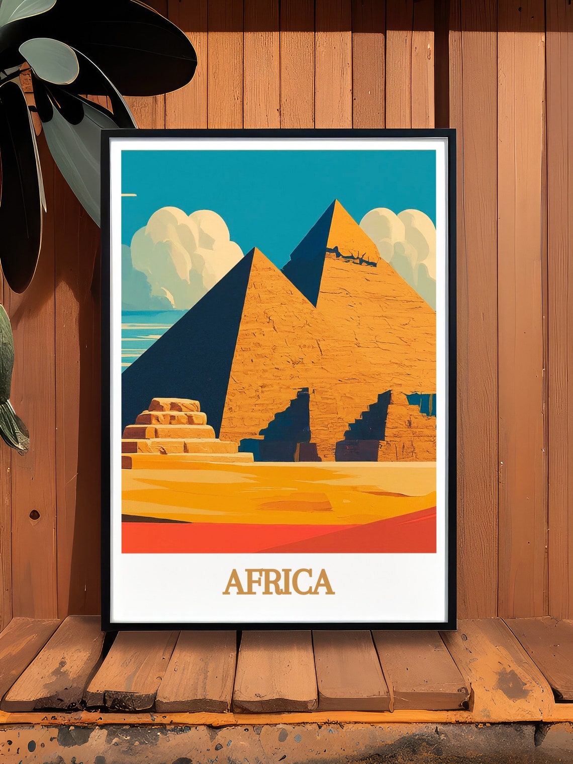 Africa Artwork Pyramids Of Giza Poster And Travel Art Pyramids Of Giza Print And Travel Poster Africa Travel Print - Image 3