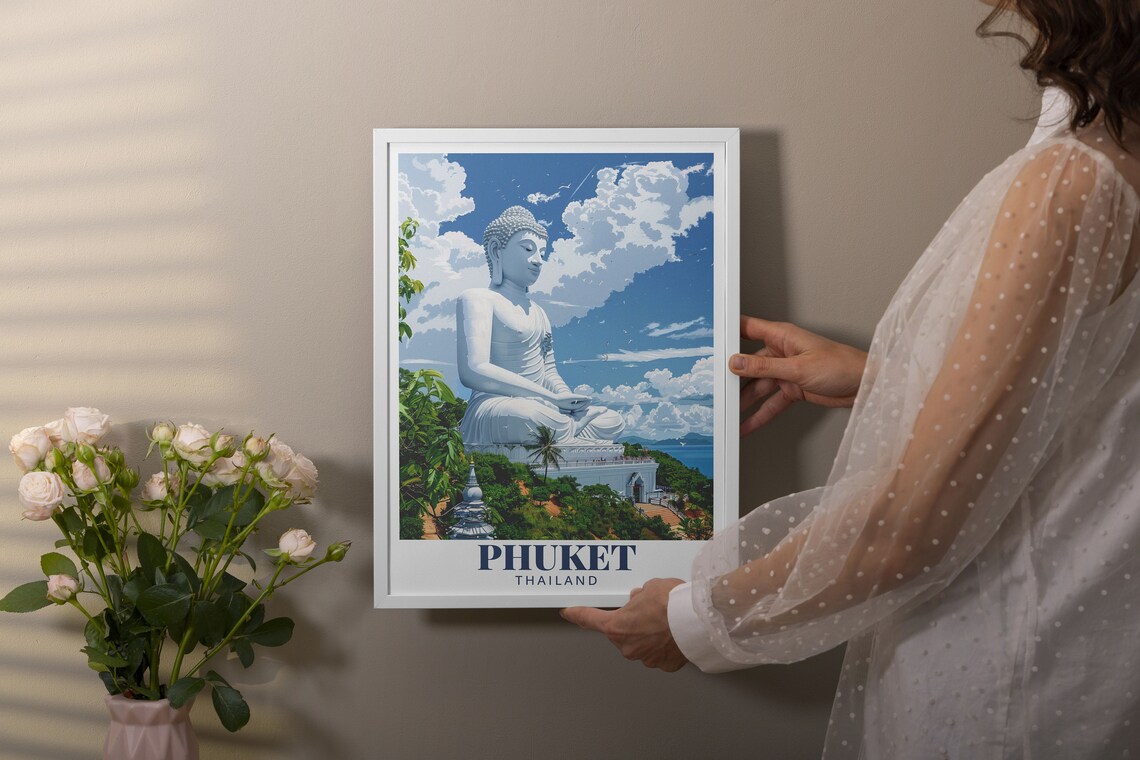 Phuket Big Buddha Serene Hilltop Overlook Thailand Travel Poster - Image 3
