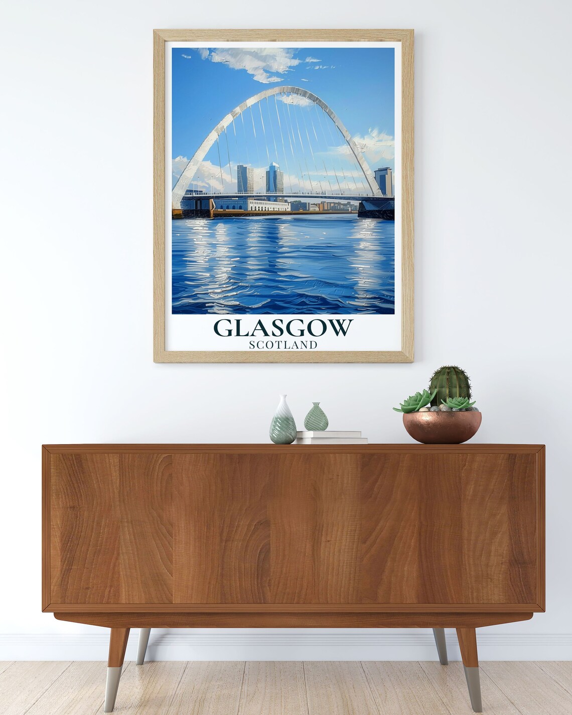 Glasgow Scotland Clyde Arc Bridge Sparkling River City Poster - Image 3