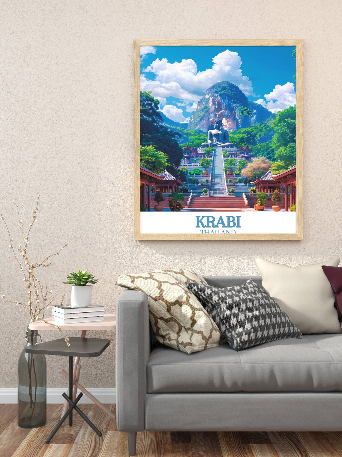 Krabi Tiger Cave Temple Giant Buddha Grand Staircase Thailand Poster - Image 3