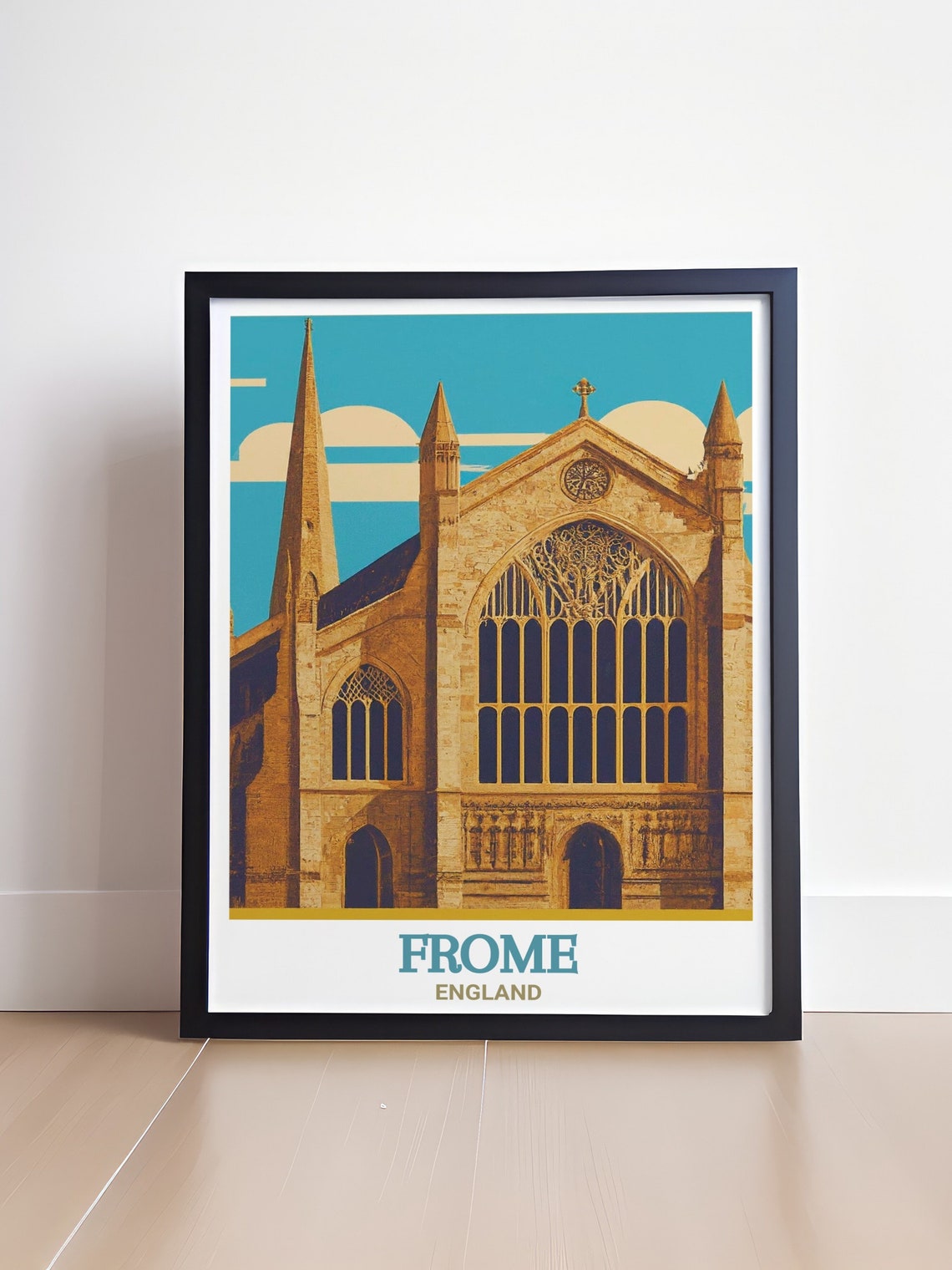 Frome England St John The Baptist Church Gothic Facade Art Poster - Image 4