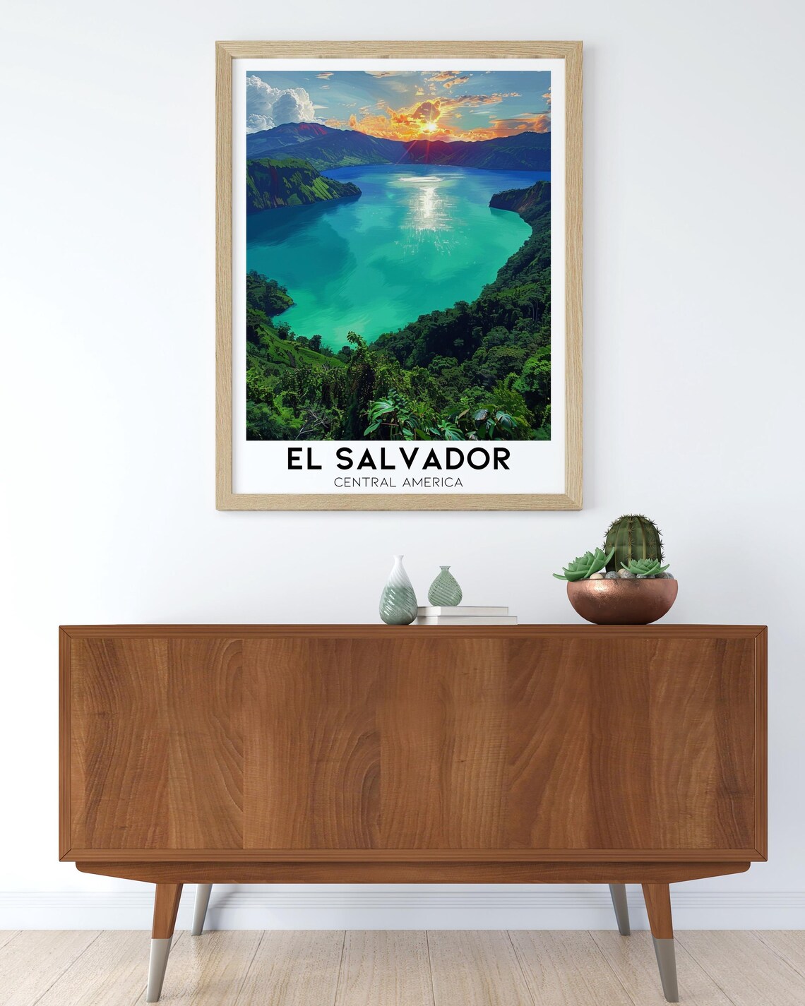 El Salvador Lake Coatepeque Sunset Turquoise Crater Lake Poster - Image 2