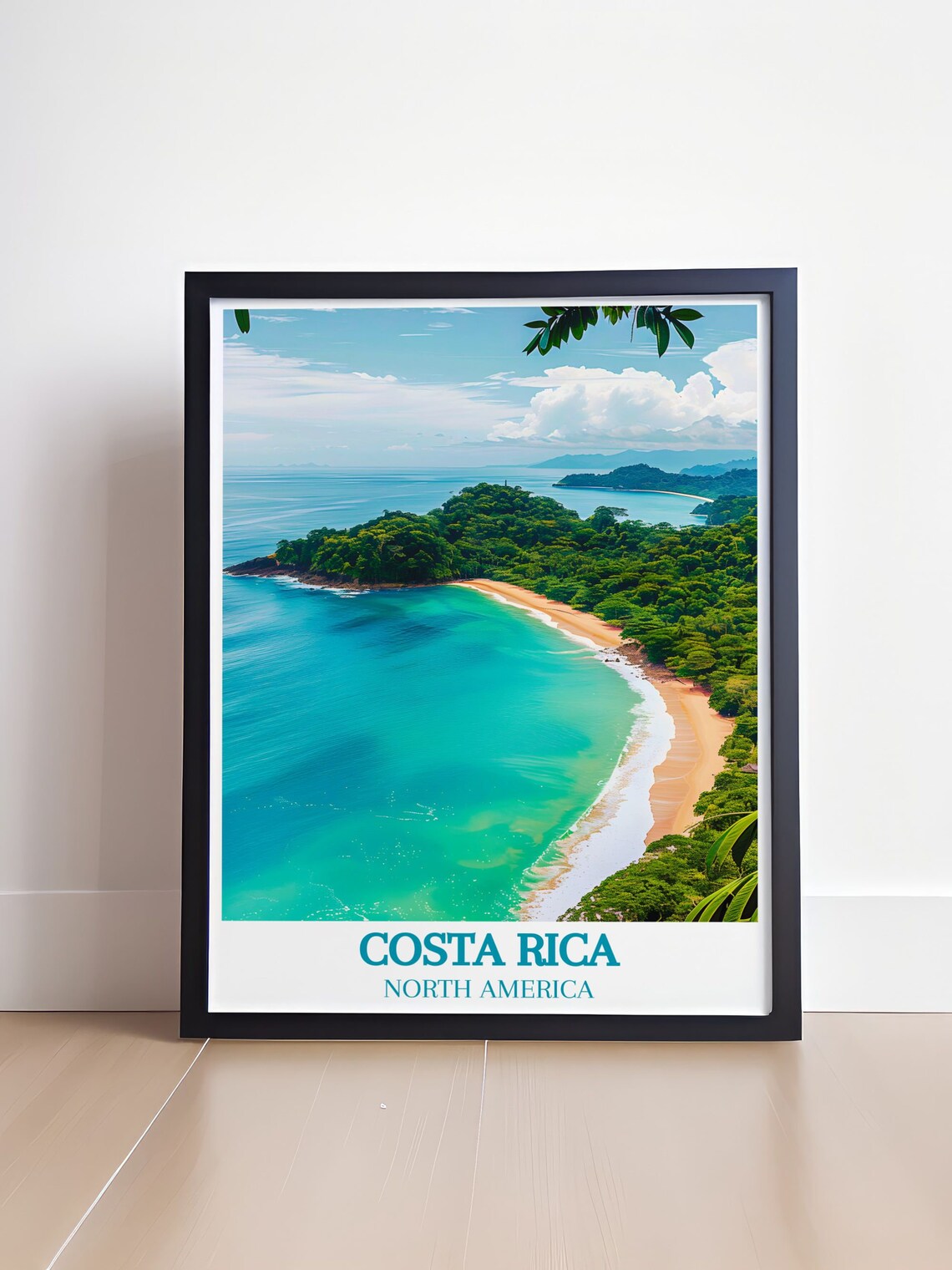 Costa Rica Tropical Beach Cove Turquoise Water Jungle Poster - Image 4