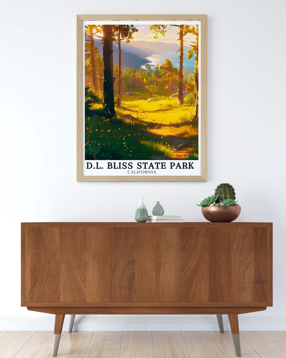 D.L. Bliss State Park Golden Sunlit Pine Forest Lake Tahoe Poster - Image 4