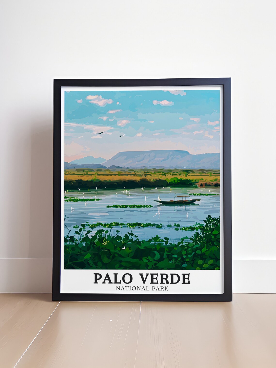 Palo Verde National Park Wetland Lagoon Boat and Birds Poster - Image 4