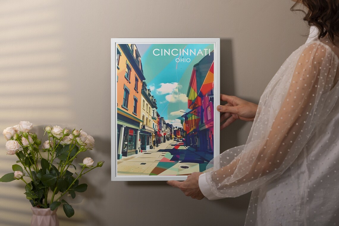 Cincinnati Findlay Market Colorful Historic Street Travel Poster - Image 3