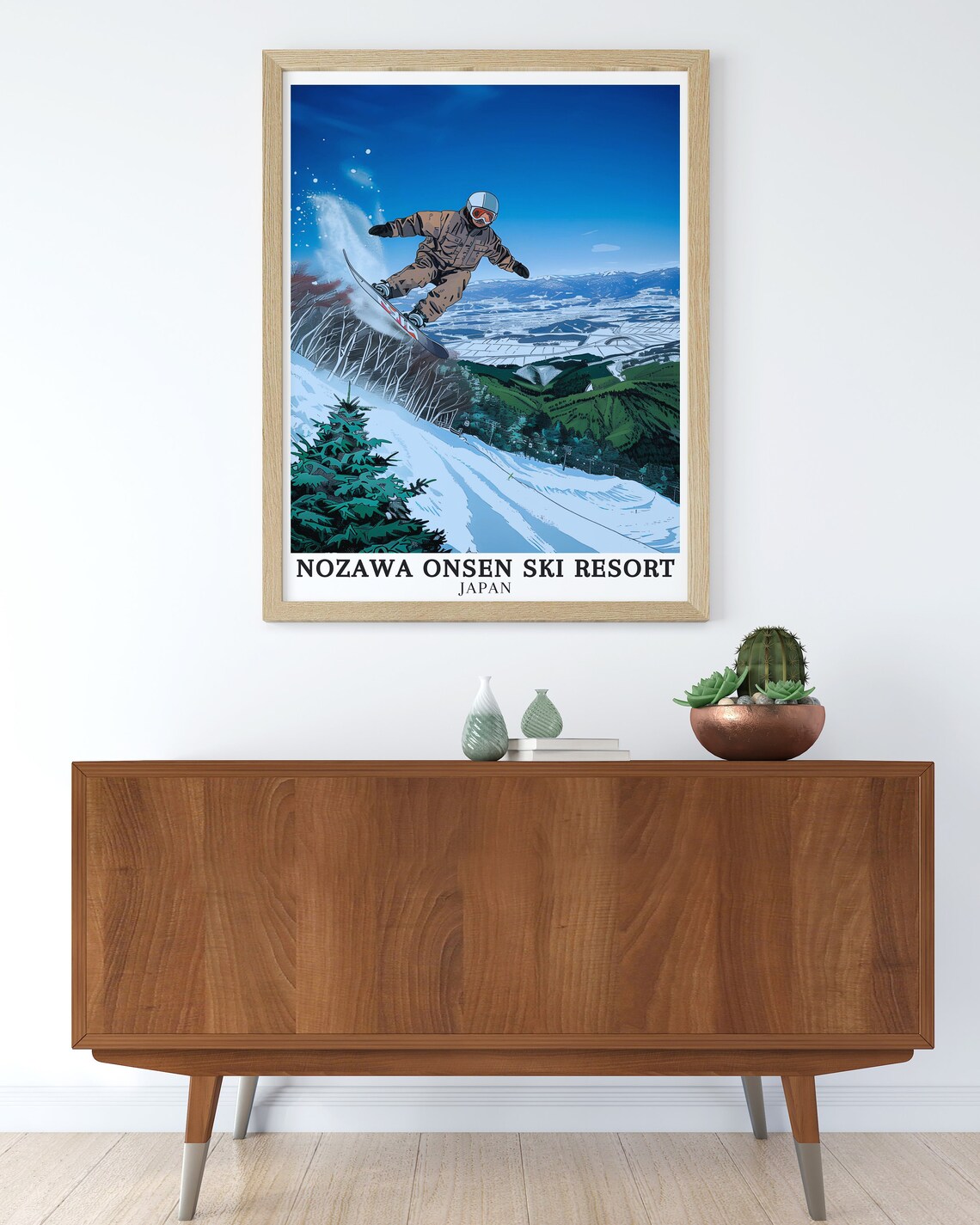 Nozawa Onsen Ski Resort Travel Prints Yamabiko Area Travel Prints Nozawa Onsen Ski Resort Vintage Travel Prints - Image 3