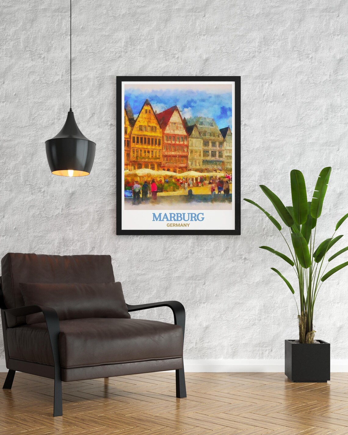 Marburg Market Square Colorful Historic Gabled Houses Germany Poster - Image 3