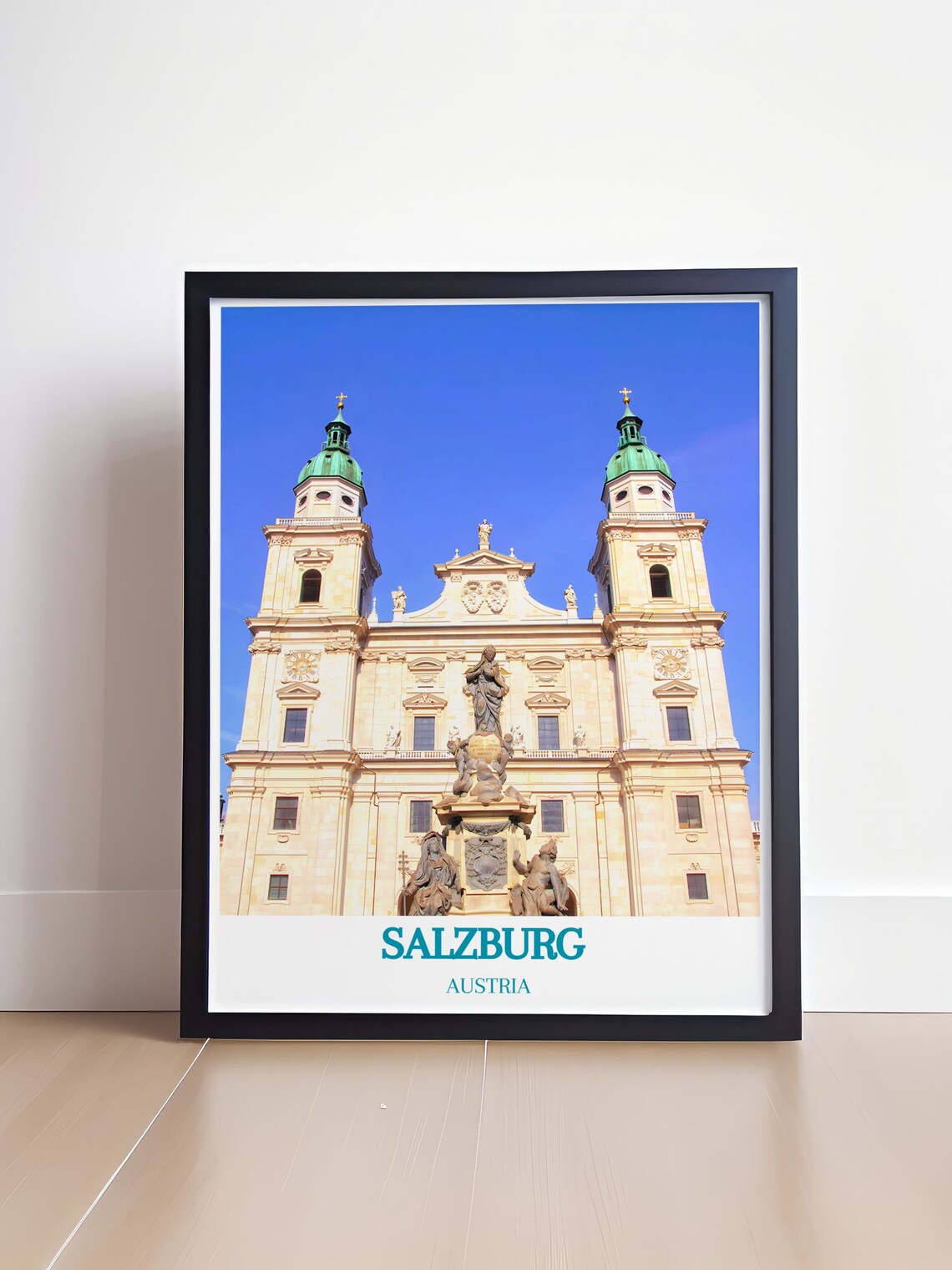 Salzburg Cathedral Twin Towers Baroque Facade Blue Sky Austria Poster - Image 4