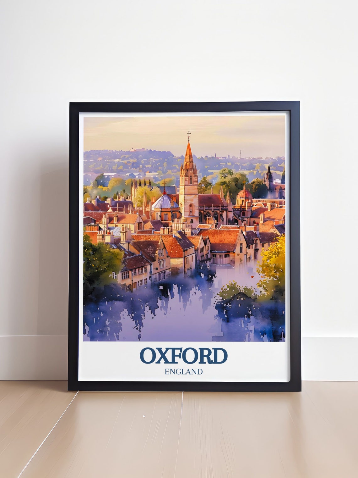 Oxford Travel Poster All Saints Church And Lincoln College Oxford Art All Saints Church And Lincoln College Poster Oxford Decor - Image 4