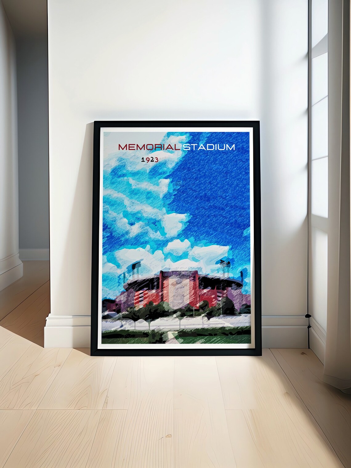 Memorial Stadium 1923 Historic College Football Sports Poster - Image 4