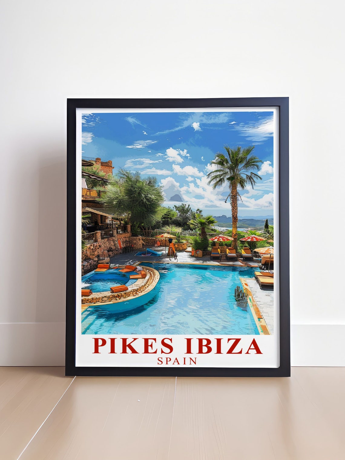 Pikes Ibiza Spain Legendary Hotel Poolside Sun Loungers Poster - Image 4