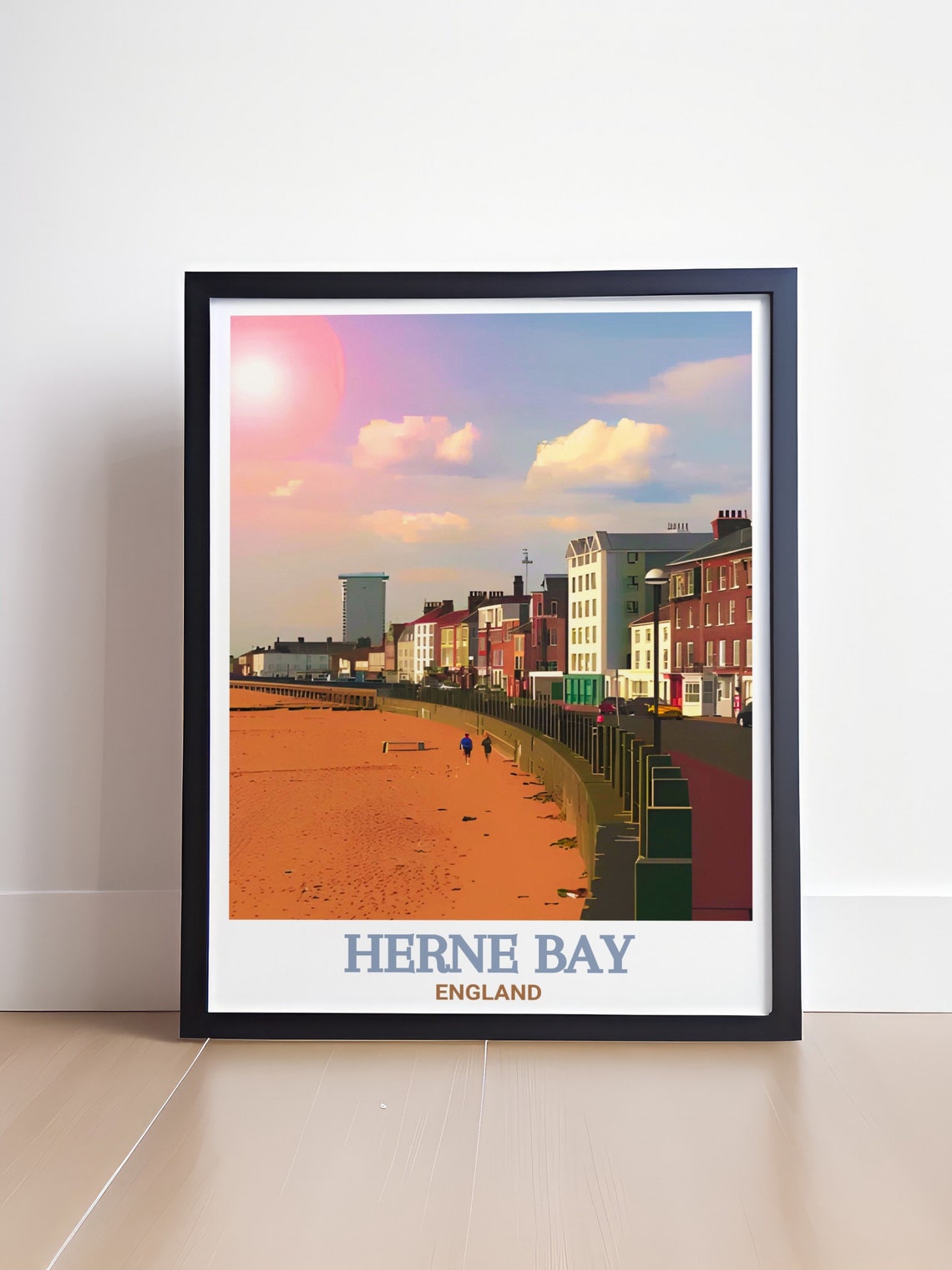 Herne Bay England Sunset Promenade Seafront Golden Hour Poster - Image 4