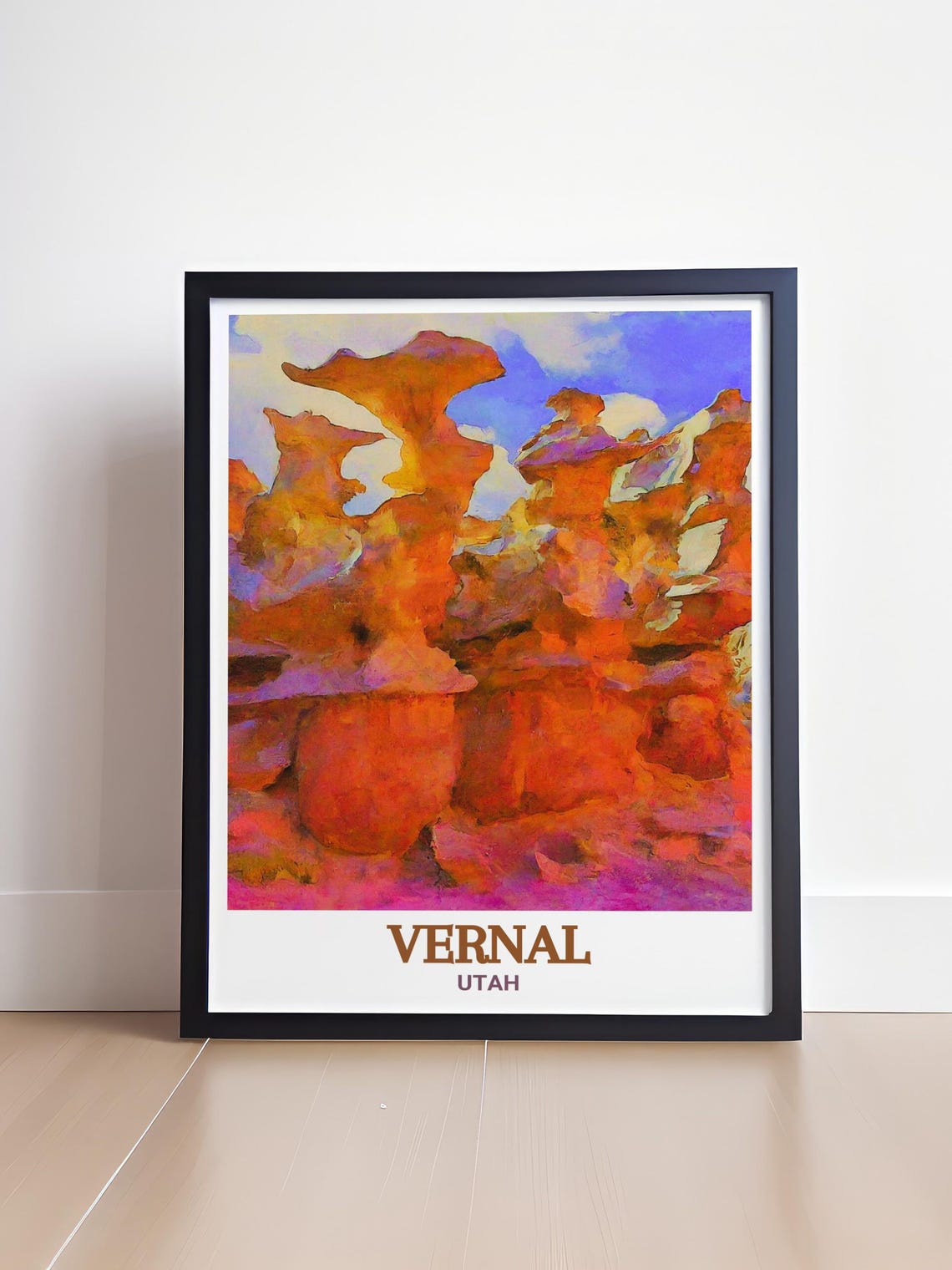 Vernal Utah Orange Rock Formations Desert Scene Travel Poster - Image 4