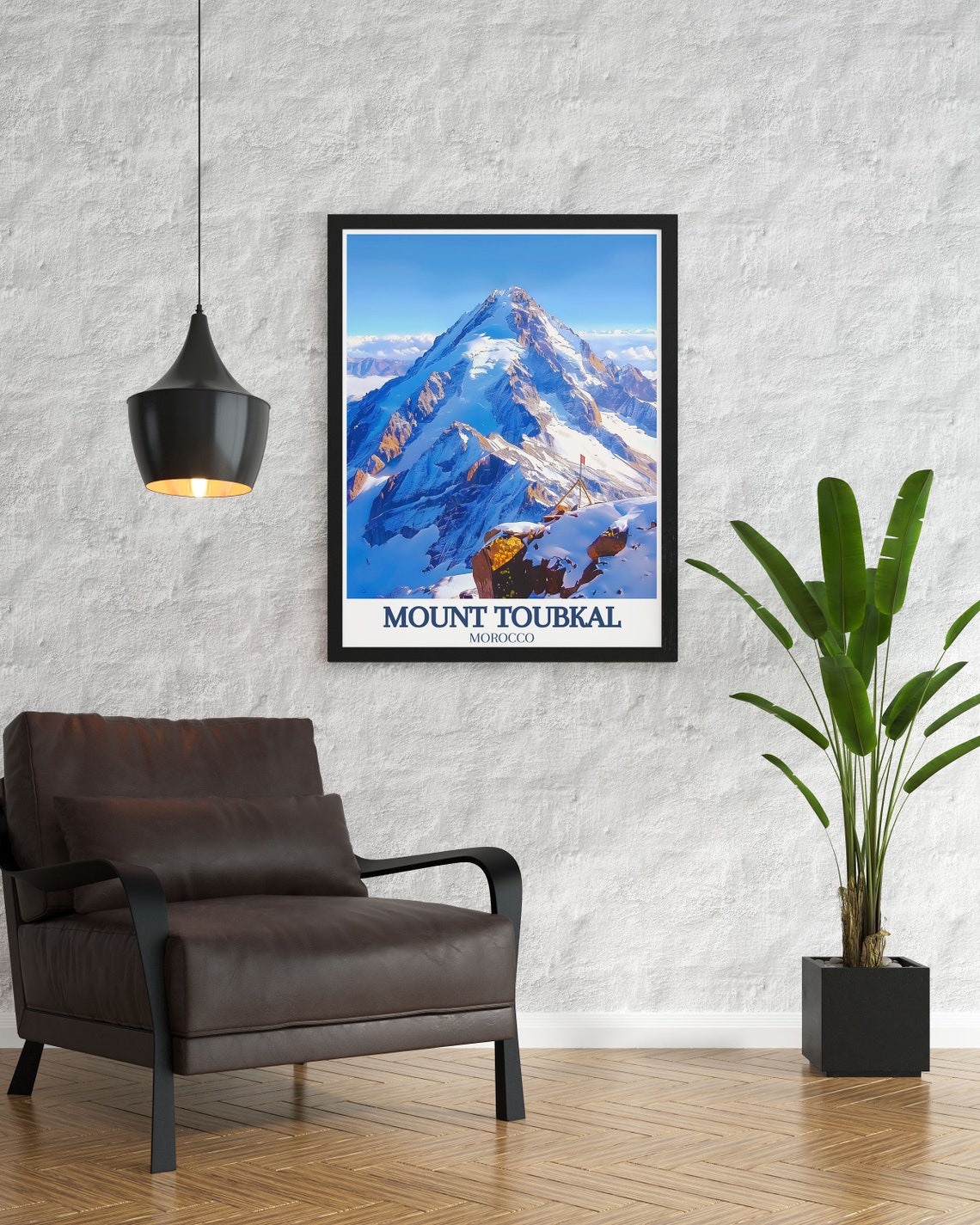 Mount Toubkal Morocco High Atlas Snowy Summit Peak Climb Poster - Image 3