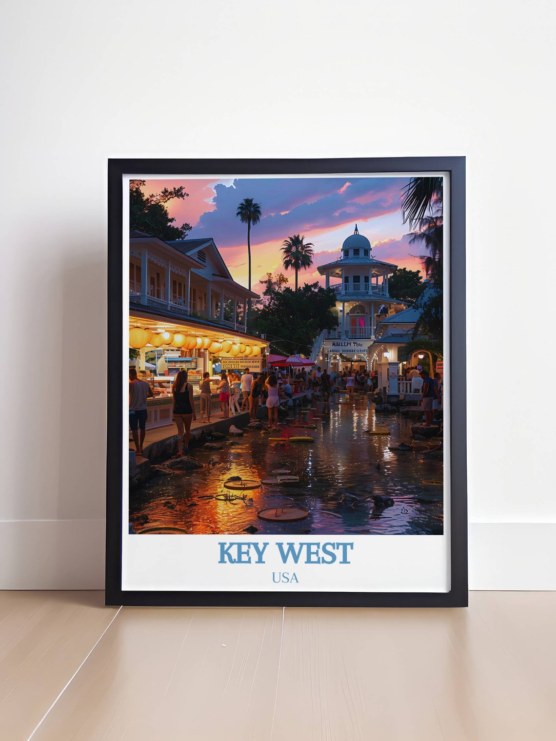 Key West Mallory Square Sunset Crowd Waterfront Florida Poster - Image 4