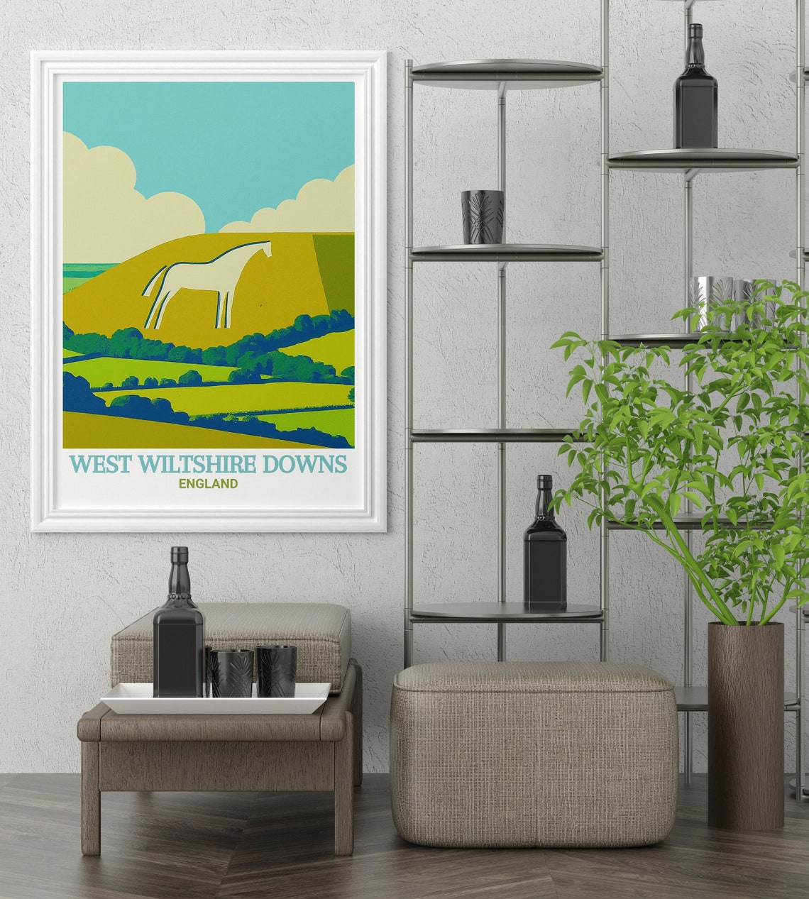 Westbury White Horse Chalk Hill West Wiltshire Downs England Poster - Image 2