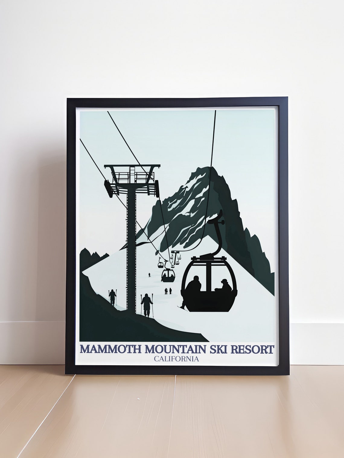 Mammoth Mountain Ski Resort Gondola Silhouette Winter Poster - Image 4