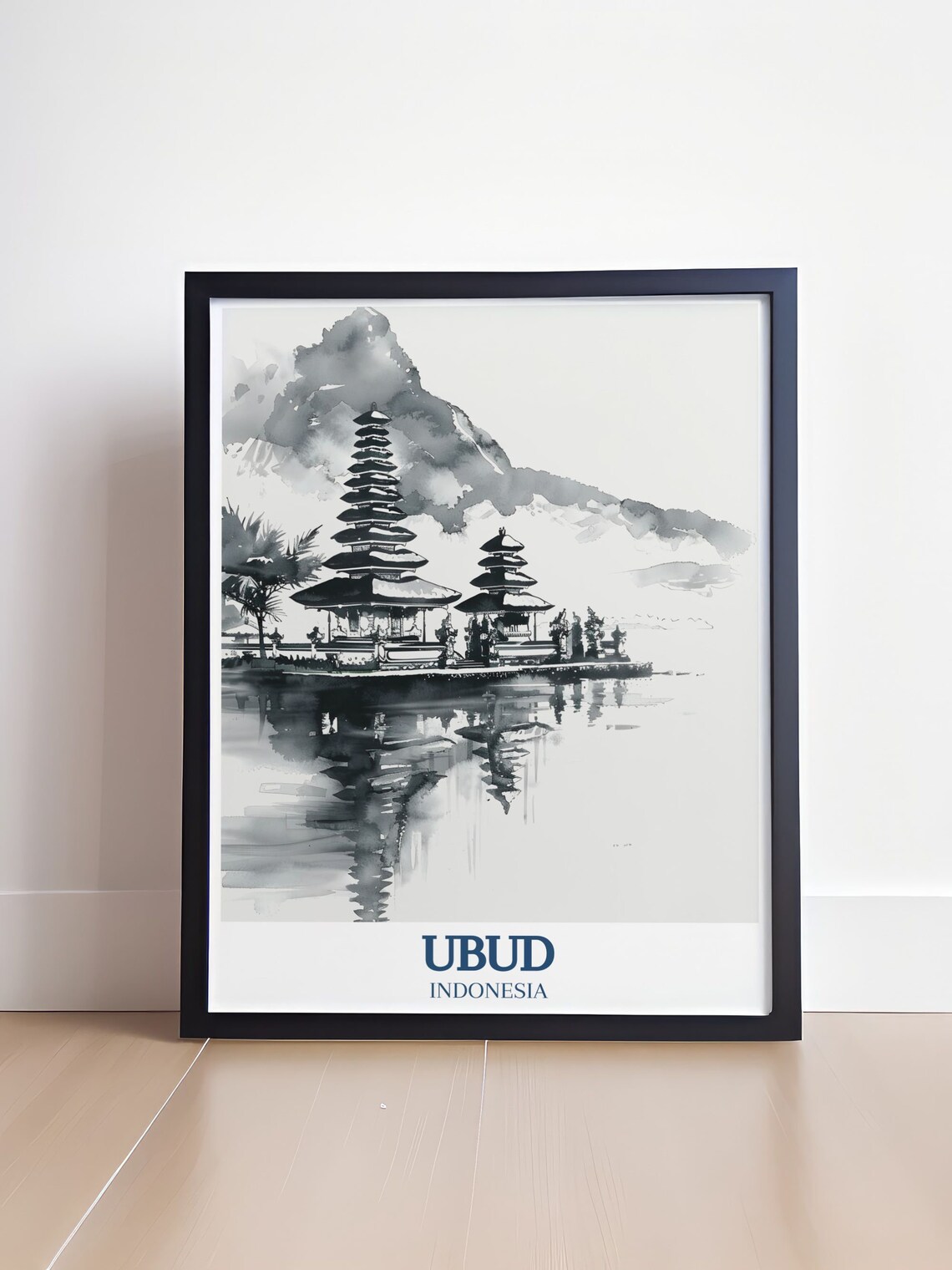Ubud Travel Poster Pura Ulun Danu Bratan Lake Bratan Art Ubud Art And Travel Posters Ubud Art And Travel Prints - Image 4