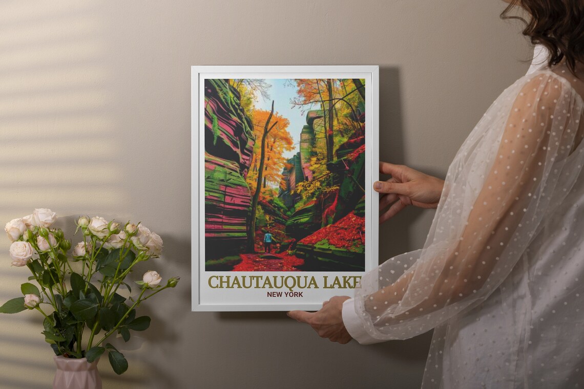 Chautauqua Lake New York Autumn Gorge Scenic Hiking Trail Poster - Image 3