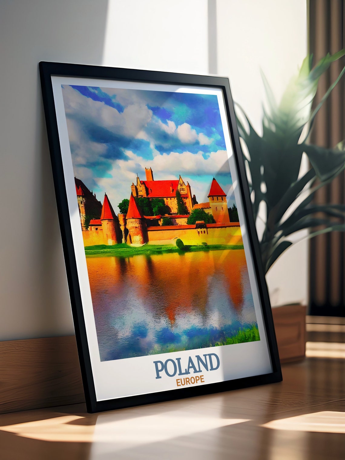 Malbork Castle Poland Red Brick Fortress Reflected in the Moat Poster - Image 2