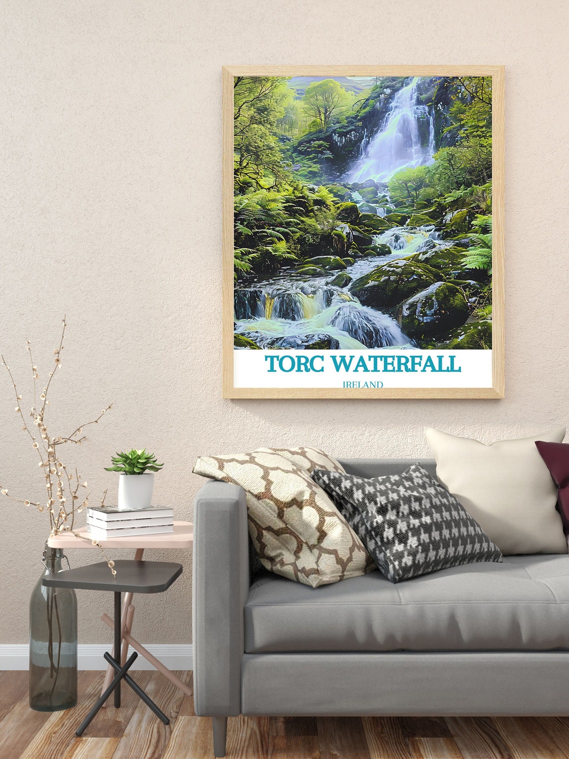 Torc Waterfall Ireland Towering Cascade Forest Falls Scenic Print - Image 2